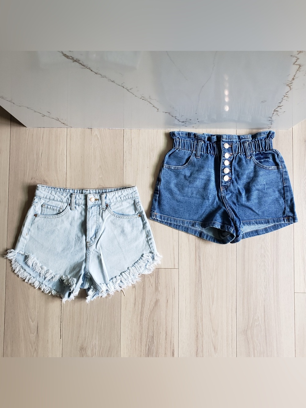 wild‎ fable Light Wash & Dark Blue Denim Shorts Duo